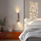 Modern Minimalist Rotatable Cylinder Metal Glass 2-Light Wall Sconce Lamp For Bedroom Lumendat