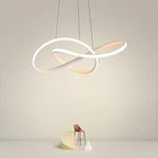 Modern Minimalist Aluminum Twist Ring LED Island Light Pendant Light for Dining Room