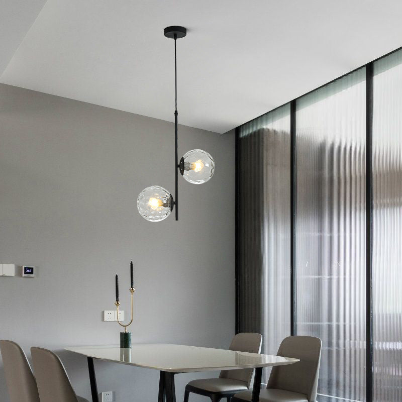 Nordic Minimalist Glass Ball Branch 2-light Chandelier