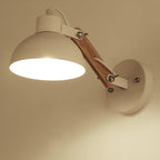 Modern Nordic Iron Semicircle Adjustable Wooden Lamp Arm 1-Light Wall Sconce Lamp Lumendat