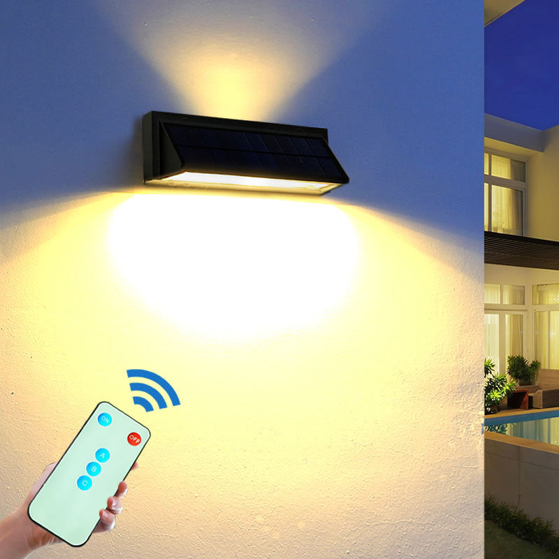 Outdoor Solar Waterproof Rectangular Slant LED Patio Wall Sconce Lamp Lumendat