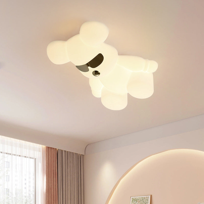 Lumendat Contemporary Creative Cartoon Animal Bear Acrylic Shape Iron LED Kids Flush Mount Ceiling Light For Bedroom Lumendat
