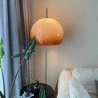 Contemporary Retro Mushroom Hardware Glass 2-Light Standing Floor Lamp For Living Room Lumendat