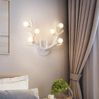 Nordic Creative Resin Antler Tree Branch Glass Ball 6-Light Wall Sconce Lamp Lumendat