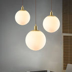 Contemporary Nordic Minimalist White Orb 1-Light Pendant Light For Bedroom Lumendat