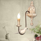 Vintage Rustic Wooden Bird Sconce 1/2 Light Wall Sconce Lamp Lumendat
