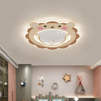 Lumendat Modern Art Deco Kids Aluminum Acrylic Penguin Panda Lion Sheep Round LED Flush Mount Ceiling Light For Bedroom Lumendat