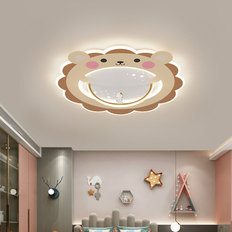 Lumendat Modern Art Deco Kids Aluminum Acrylic Penguin Panda Lion Sheep Round LED Flush Mount Ceiling Light For Bedroom Lumendat