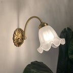 European Vintage Floral Copper Glass 1-Light Wall Sconce Lamp Lumendat