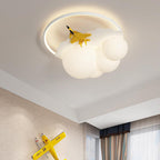 Lumendat Modern Kids Cloudy Airplane Iron Resin Rotomolded LED Flush Mount Ceiling Light Lumendat