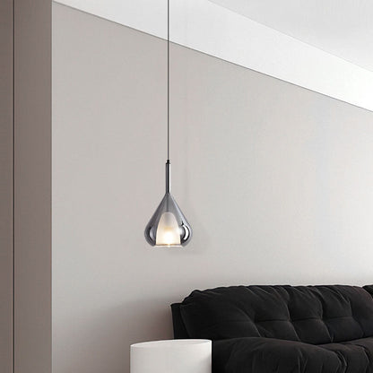 Contemporary Scandinavian Diamond Copper Glass 1-light Pendant Light for Bedroom
