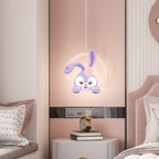Lumendat Contemporary Creative Kids Iron Aluminum Acrylic Circle StellaLou Rabbit LED Pendant Light For Bedroom Lumendat
