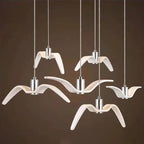 Contemporary Nordic Personality Wrought Iron Seagull LED Pendant Light for Living Room BulbSquare
