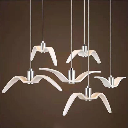 Contemporary Nordic Personality Wrought Iron Seagull LED Pendant Light For Living Room