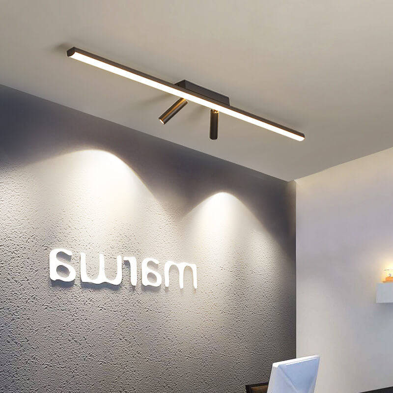 Nordic Minimalist Acrylic Long Strip Track Spotlight LED Flush Mount Ceiling Light Lumendat