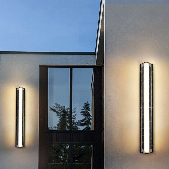 Modern Solar Waterproof Acrylic Long Strip LED Outdoor Wall Sconce Lamp Lumendat