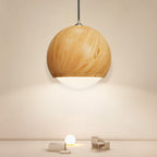 Japanese Wood Grain Round Oval Iron 1-light Pendant Light BulbSquare