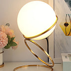 Modern Creative Spiral Circle Base Glass Ball 1-Light Table Lamp Lumendat