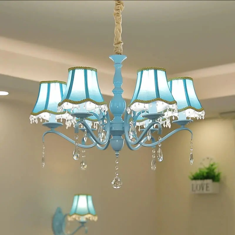 Modern Creative Cone Iron Crystal Fabric 5/6/8 Light Chandelier Lumendat