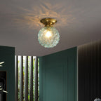 Modern Light Luxury Star Textured Glass Orb 1-light Semi-flush Mount Ceiling Light