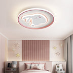 Lumendat Contemporary Creative Cartoon Rabbit Iron Acrylic LED Kids Flush Mount Ceiling Light For Bedroom Lumendat