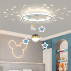 Lumendat Contemporary Creative Starry Night Acrylic Round Shade LED Kids Flush Mount Ceiling Light For Bedroom Lumendat