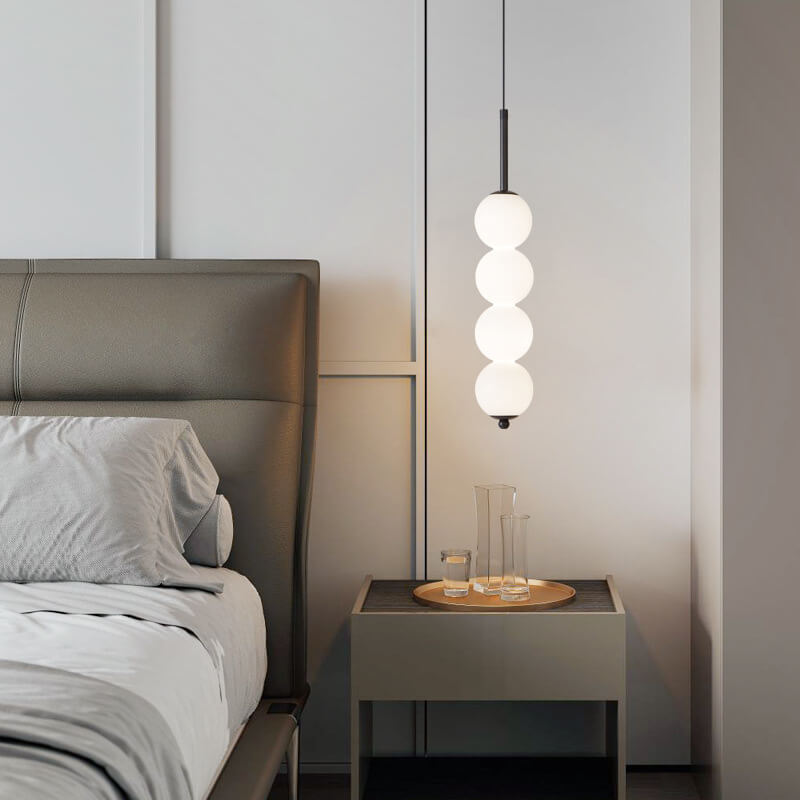 Nordic Creative Brass Spherical Glass Long Strip LED Pendant Light BulbSquare