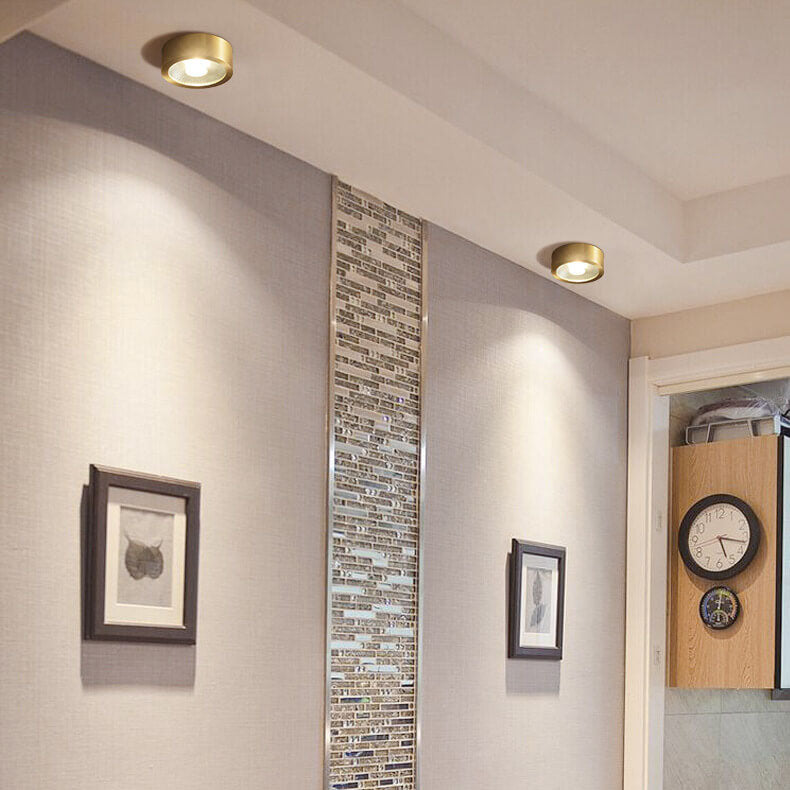 Nordic Light Luxury All Copper Ultra-thin LED Flush Mount Light BulbSquare