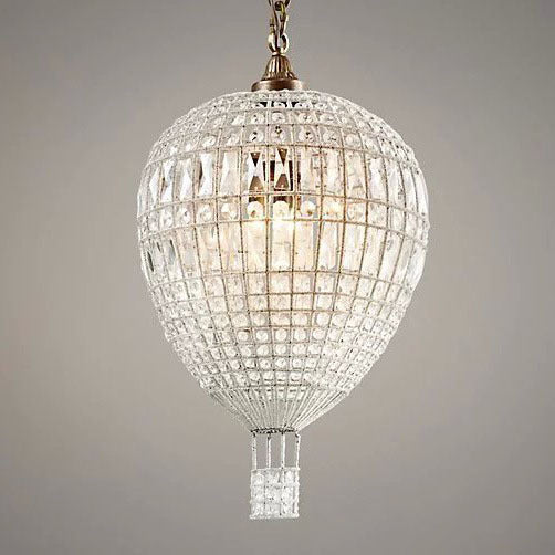 Modern Art Deco Hot Air Balloon Shaped Iron Crystal 1/3/6 Light Chandelier for Living Room