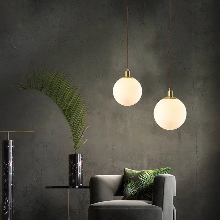 Nordic Minimalist White Orb 1-light Pendant Light modern luxury lighting fixture