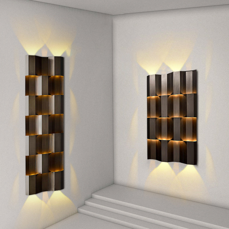 Contemporary Retro Waterproof Stainless Steel Rectangular LED Wall Sconce Lamp For Outdoor Patio