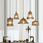Vintage Amber Glass 1-light Pendant Light BulbSquare