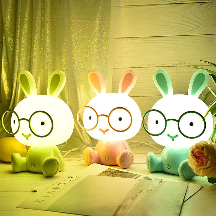 Creative Cartoon Rabbit with Glasses USB LED Night Light Table Lamp Lumendat