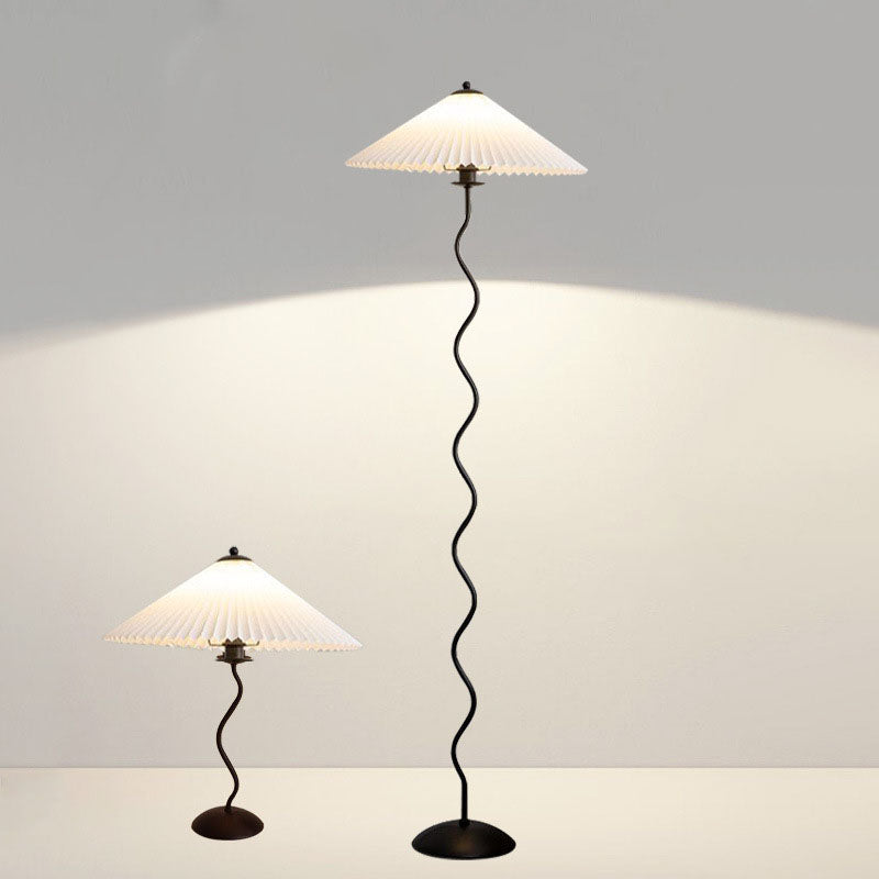 Vintage Fabric Pleated Shade 1-Light Standing Floor Lamp Lumendat