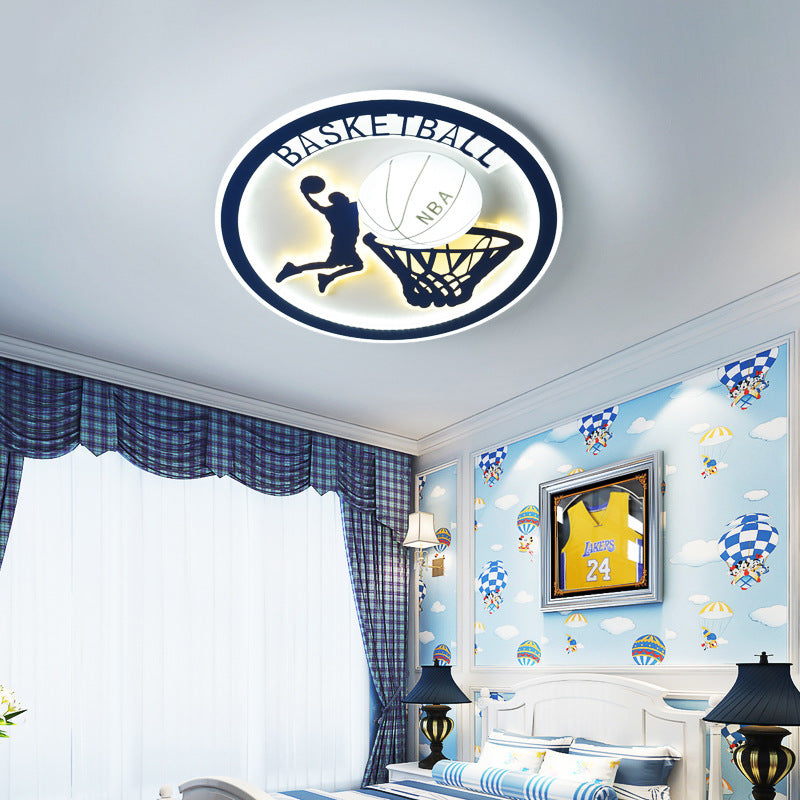 Lumendat Creative Simplicity NBA Basketball Acrylic LED Kids Flush Mount Ceiling Light Lumendat