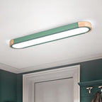Contemporary Scandinavian Long Oval Iron Log Acrylic LED Flush Mount Ceiling Light For Bedroom Lumendat