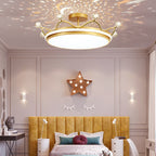 Contemporary Creative Kids Crown Iron Acrylic LED Semi-flush Mount Ceiling Light for Bedroom BulbSquare