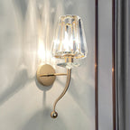 Modern Luxury Metal Iron Stainless Steel Crystal Ball Cylinder 1-Light Wall Sconce Lamp For Bedside Lumendat