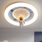 Lumendat Modern Art Deco Kids Iron Resin Acrylic Round Moon Astronaut LED Flush Mount Ceiling Light For Bedroom Lumendat