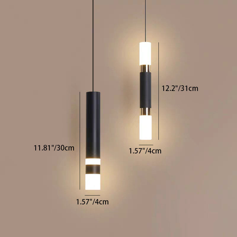 Modern Minimalist Cylinder Aluminum Acrylic LED Pendant Light for Bedroom BulbSquare