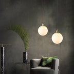 Contemporary Nordic Minimalist White Orb 1-Light Pendant Light For Bedroom Lumendat