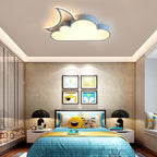 Lumendat Contemporary Nordic Kids Iron Acrylic Cloud Moon LED Flush Mount Ceiling Light For Bedroom Lumendat