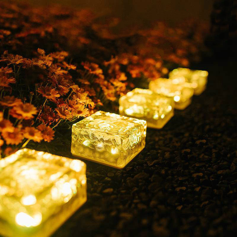 Modern Simplicity Solar ABS Plastic Ice Brick LED Outdoor Landscape Light For Outdoor Patio Lumendat