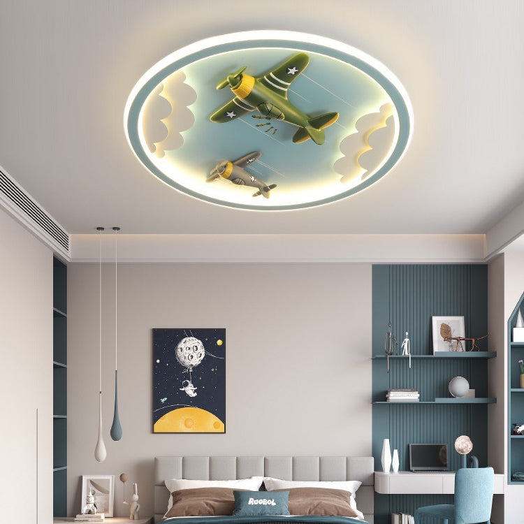Lumendat Contemporary Creative Cartoon Fighter Unicorn Resin Acrylic LED Kids Flush Mount Ceiling Light For Bedroom Lumendat