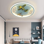 Lumendat Contemporary Creative Cartoon Fighter Unicorn Resin Acrylic LED Kids Flush Mount Ceiling Light For Bedroom Lumendat
