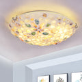 Contemporary Scandinavian Round Shell Iron Glass 2/3/4 Light Flush Mount Ceiling Light For Living Room Lumendat