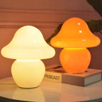 Modern Decorative Mushroom Striped Glass 1-Light Table Lamp Lumendat