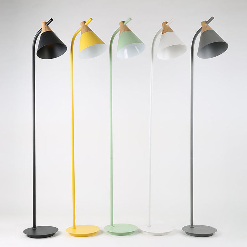 Contemporary Nordic Round Macaron Metal 1-Light Standing Floor Lamp For Living Room Lumendat