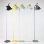 Contemporary Nordic Round Macaron Metal 1-Light Standing Floor Lamp For Living Room Lumendat
