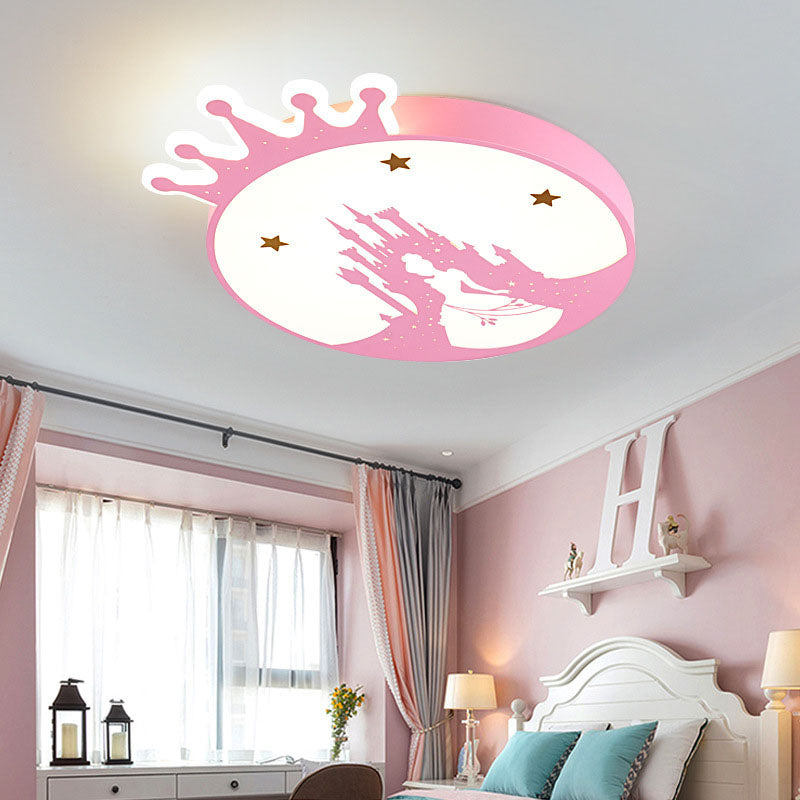 Lumendat Nordic Creative Simple Wrought Iron Cartoon Crown LED Flush Mount Ceiling Light Lumendat